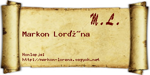 Markon Loréna névjegykártya